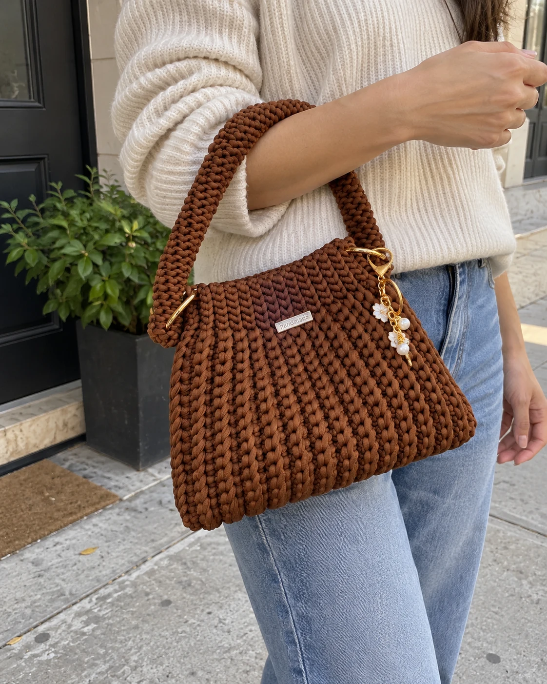 Photo of Chestnut pearl-charm bag