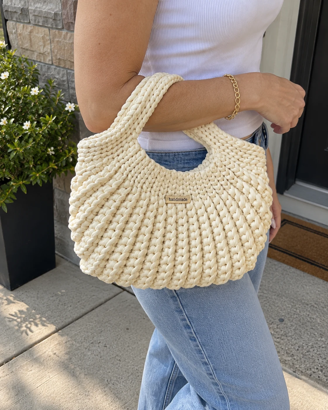 Photo of Cream loop-handle handbag