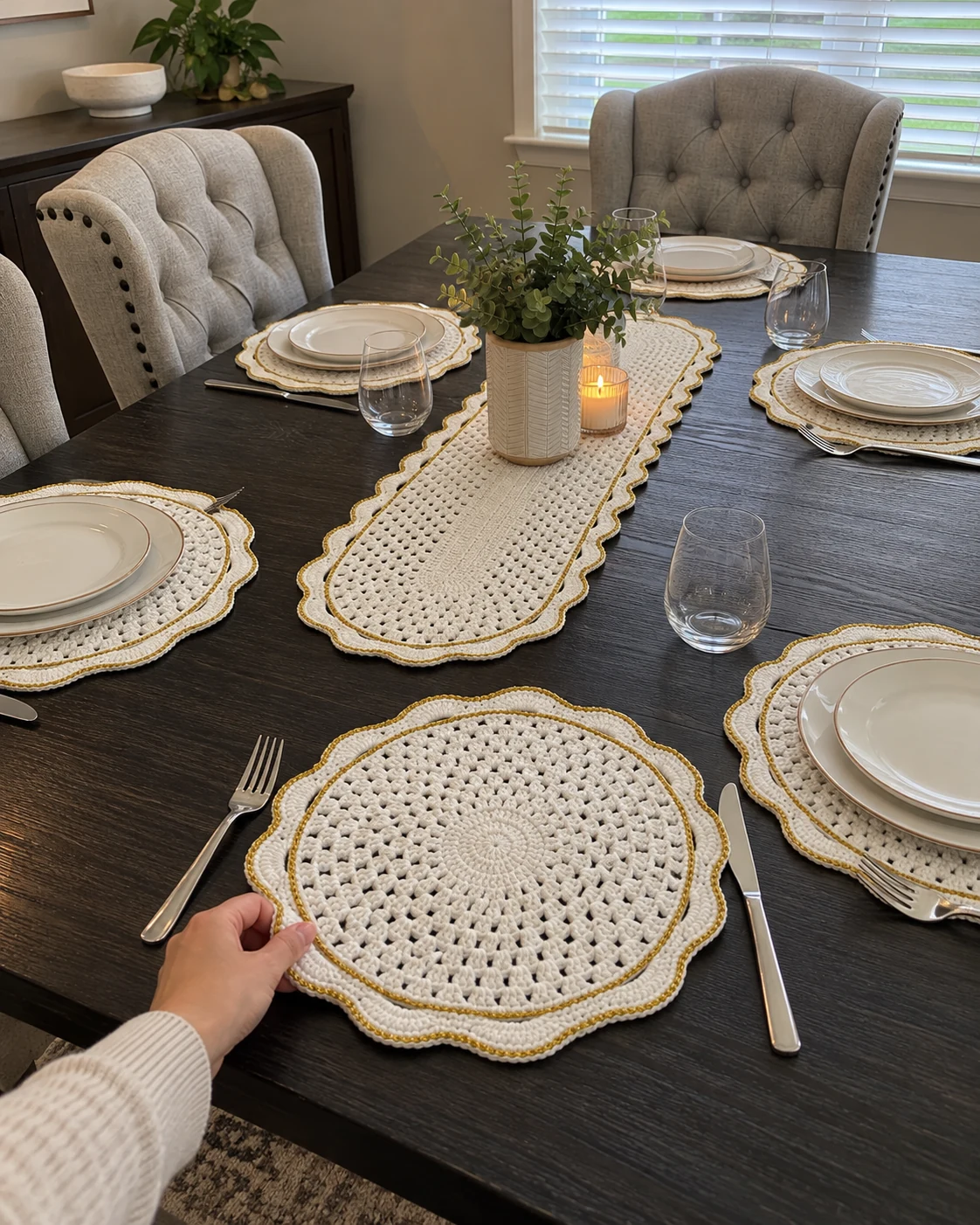 Photo of Ivory and gold table set