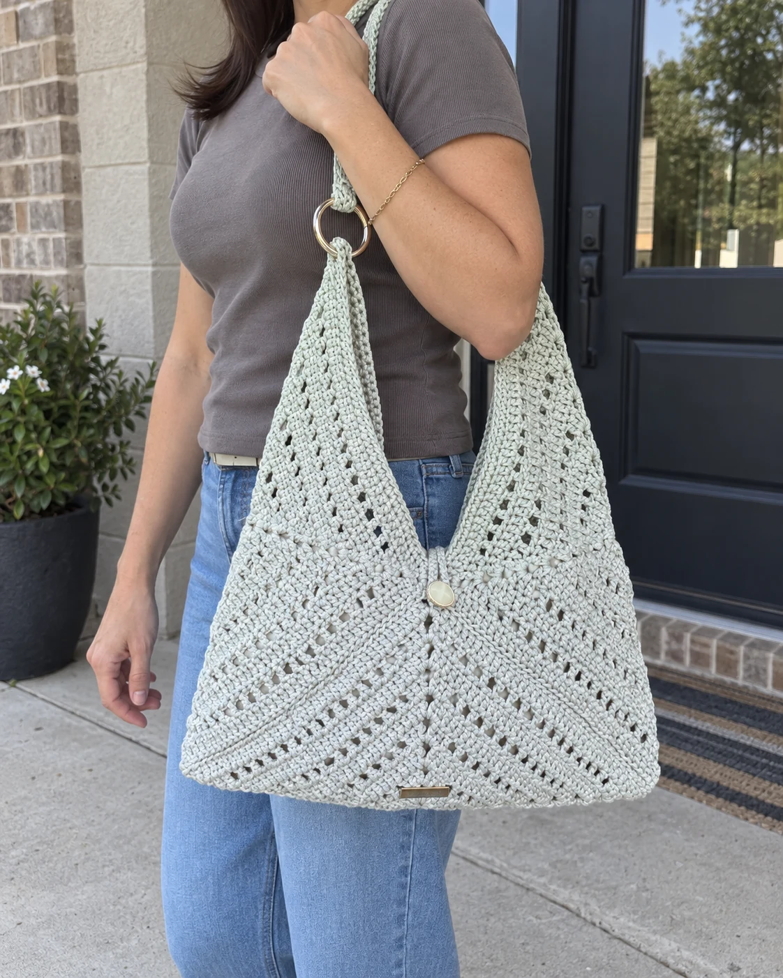 Photo of Pale sage button tote